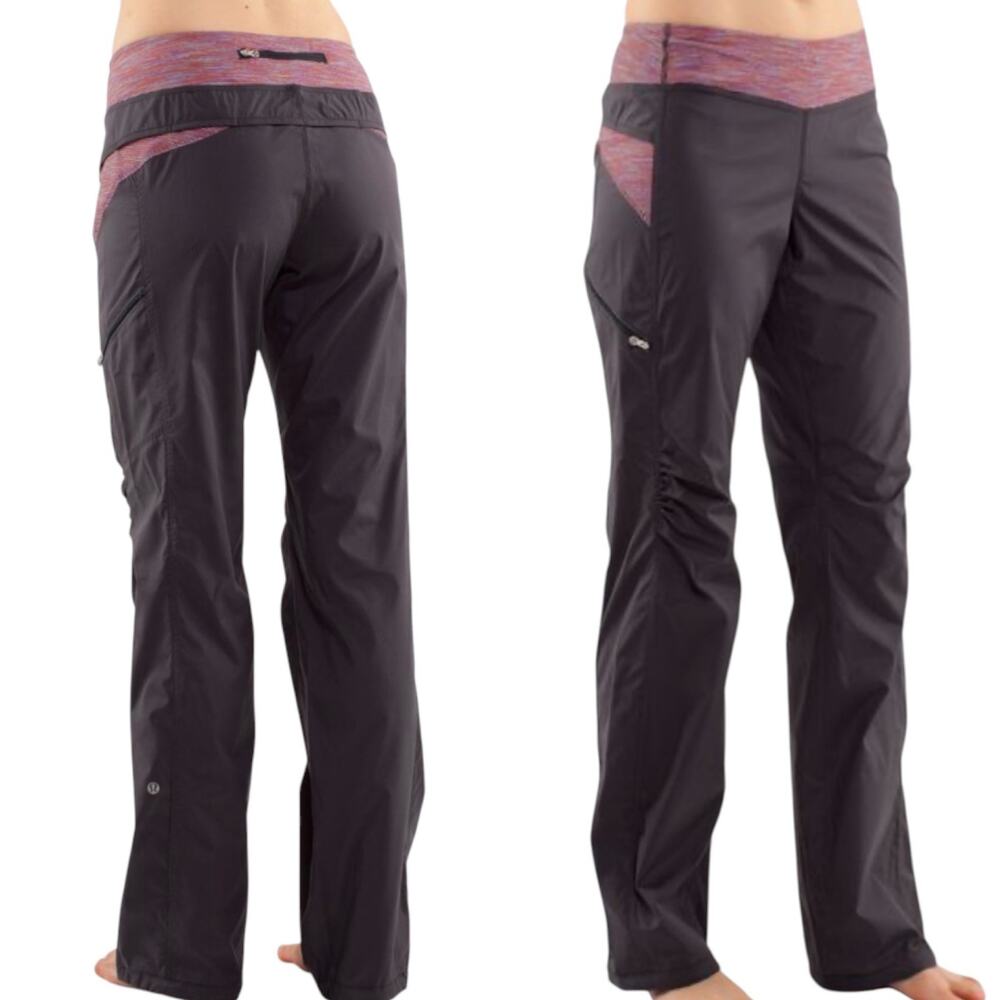 EUC Rare Lululemon Run: Travel To Track Pant Deep Coal / Black Multi Size 10